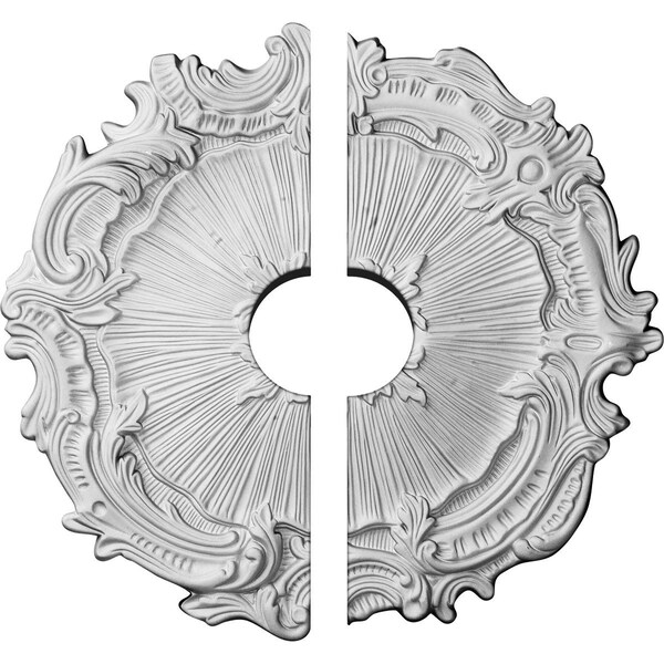 Ekena Millwork Plymouth Ceiling Medallion, Two Piece (Fits Canopies up to 3 1/2"), 16 3/4"OD x 3 1/2"ID x 1 3/8"P CM16PL2-03500 - main